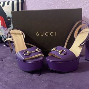 Gucci, purple platform, heels, authentic, beautiful purple color
